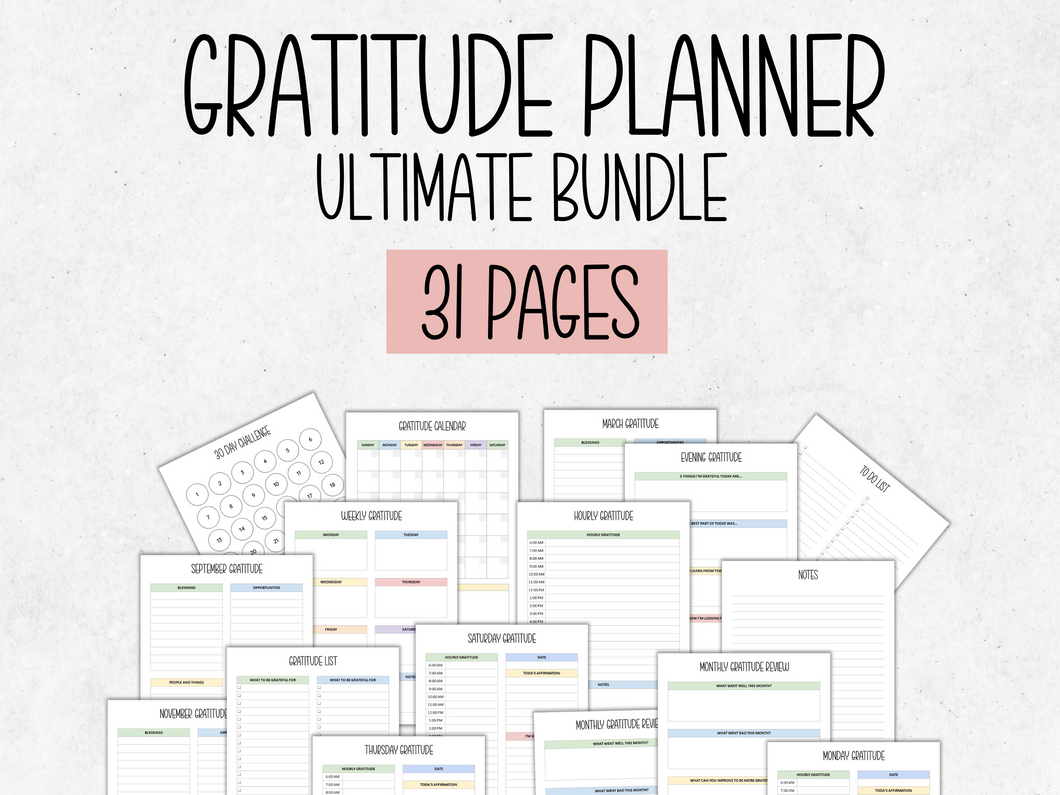 Gratitude Journal Printable Bundle