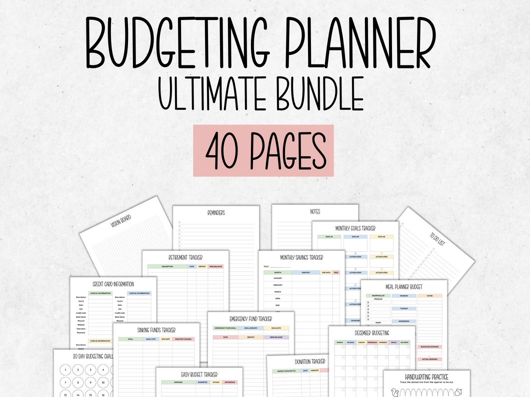 Budget Planner Printable Bundle