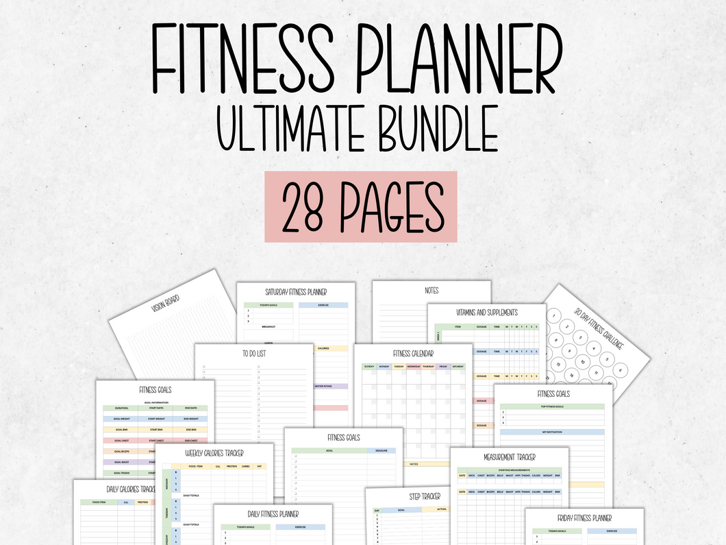 Fitness Planner Printable Bundle